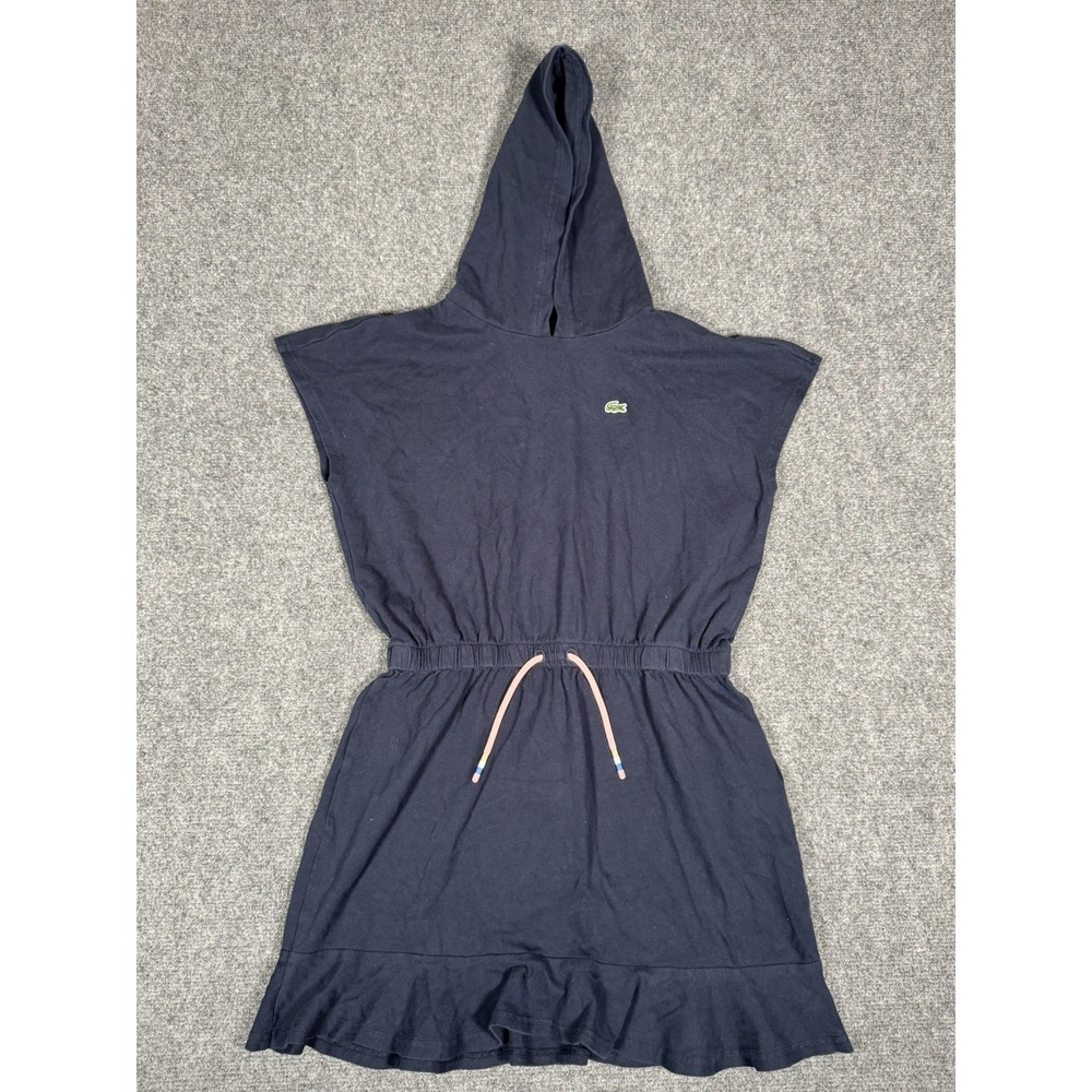 Lacoste Dress Girls 12 Blue Hooded Sleeveless Preppy